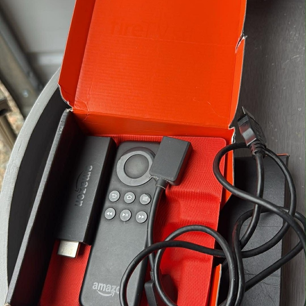 Amazon Black Streaming Stick with Remote and HDMI Cable